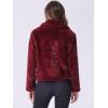 image:imageAllegra K Womens Cropped Faux Fur Jacket Lapel Cardigan Shrug 2024 Winter Fluffy Faux Fur CoatBurgundy