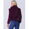 image:imageAllegra K Womens Cropped Faux Fur Jacket Lapel Cardigan Shrug 2024 Winter Fluffy Faux Fur CoatDeep Purple