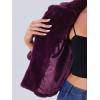 image:imageAllegra K Womens Cropped Faux Fur Jacket Lapel Cardigan Shrug 2024 Winter Fluffy Faux Fur CoatDeep Purple