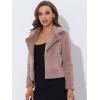 image:imageAllegra K Womens Cropped Faux Fur Jacket Lapel Cardigan Shrug 2024 Winter Fluffy Faux Fur CoatDusty Pink