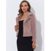 image:imageAllegra K Womens Cropped Faux Fur Jacket Lapel Cardigan Shrug 2024 Winter Fluffy Faux Fur CoatDusty Pink