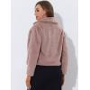 image:imageAllegra K Womens Cropped Faux Fur Jacket Lapel Cardigan Shrug 2024 Winter Fluffy Faux Fur CoatDusty Pink
