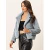 image:imageAllegra K Womens Cropped Faux Fur Jacket Lapel Cardigan Shrug 2024 Winter Fluffy Faux Fur CoatGray