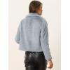 image:imageAllegra K Womens Cropped Faux Fur Jacket Lapel Cardigan Shrug 2024 Winter Fluffy Faux Fur CoatGray
