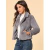image:imageAllegra K Womens Cropped Faux Fur Jacket Lapel Cardigan Shrug 2024 Winter Fluffy Faux Fur CoatGrey