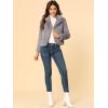 image:imageAllegra K Womens Cropped Faux Fur Jacket Lapel Cardigan Shrug 2024 Winter Fluffy Faux Fur CoatGrey