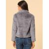 image:imageAllegra K Womens Cropped Faux Fur Jacket Lapel Cardigan Shrug 2024 Winter Fluffy Faux Fur CoatGrey