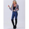 image:imageAllegra K Womens Cropped Faux Fur Jacket Lapel Cardigan Shrug 2024 Winter Fluffy Faux Fur CoatGrey Purple