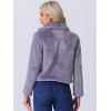 image:imageAllegra K Womens Cropped Faux Fur Jacket Lapel Cardigan Shrug 2024 Winter Fluffy Faux Fur CoatGrey Purple