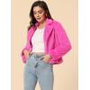 image:imageAllegra K Womens Cropped Faux Fur Jacket Lapel Cardigan Shrug 2024 Winter Fluffy Faux Fur CoatHot Pink
