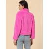 image:imageAllegra K Womens Cropped Faux Fur Jacket Lapel Cardigan Shrug 2024 Winter Fluffy Faux Fur CoatHot Pink
