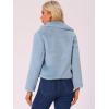 image:imageAllegra K Womens Cropped Faux Fur Jacket Lapel Cardigan Shrug 2024 Winter Fluffy Faux Fur CoatLight Blue