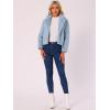 image:imageAllegra K Womens Cropped Faux Fur Jacket Lapel Cardigan Shrug 2024 Winter Fluffy Faux Fur CoatLight Blue