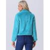 image:imageAllegra K Womens Cropped Faux Fur Jacket Lapel Cardigan Shrug 2024 Winter Fluffy Faux Fur CoatPeacock Blue