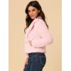 image:imageAllegra K Womens Cropped Faux Fur Jacket Lapel Cardigan Shrug 2024 Winter Fluffy Faux Fur CoatPink