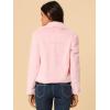image:imageAllegra K Womens Cropped Faux Fur Jacket Lapel Cardigan Shrug 2024 Winter Fluffy Faux Fur CoatPink