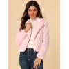 image:imageAllegra K Womens Cropped Faux Fur Jacket Lapel Cardigan Shrug 2024 Winter Fluffy Faux Fur CoatPink