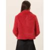 image:imageAllegra K Womens Cropped Faux Fur Jacket Lapel Cardigan Shrug 2024 Winter Fluffy Faux Fur CoatRed