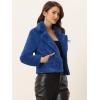 image:imageAllegra K Womens Cropped Faux Fur Jacket Lapel Cardigan Shrug 2024 Winter Fluffy Faux Fur CoatRoyal Blue
