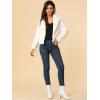 image:imageAllegra K Womens Cropped Faux Fur Jacket Lapel Cardigan Shrug 2024 Winter Fluffy Faux Fur CoatWhite