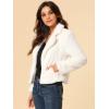 image:imageAllegra K Womens Cropped Faux Fur Jacket Lapel Cardigan Shrug 2024 Winter Fluffy Faux Fur CoatWhite