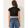 image:imageAllegra K Womens Denim Jacket Cap Sleeve Cropped Open Front Shrugs Casual Summer Jean JacketsBlack
