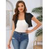 image:imageAllegra K Womens Denim Jacket Cap Sleeve Cropped Open Front Shrugs Casual Summer Jean JacketsBlack