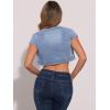 image:imageAllegra K Womens Denim Jacket Cap Sleeve Cropped Open Front Shrugs Casual Summer Jean JacketsGrey Blue
