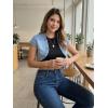 image:imageAllegra K Womens Denim Jacket Cap Sleeve Cropped Open Front Shrugs Casual Summer Jean JacketsGrey Blue