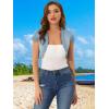 image:imageAllegra K Womens Denim Jacket Cap Sleeve Cropped Open Front Shrugs Casual Summer Jean JacketsLight Blue