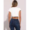image:imageAllegra K Womens Denim Jacket Cap Sleeve Cropped Open Front Shrugs Casual Summer Jean JacketsWhite