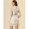 image:imageAllegra K Womens Elegant Long Sleeve Stand Collar High Waist Floral Lace Dress