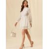 image:imageAllegra K Womens Elegant Long Sleeve Stand Collar High Waist Floral Lace Dress
