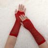 image:imageAllegra K Womens Fingerless Mesh 1980s Fancy Dress Party Costume Accessories Fishnet Gloves 2 PairsRed