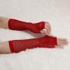image:imageAllegra K Womens Fingerless Mesh 1980s Fancy Dress Party Costume Accessories Fishnet Gloves 2 PairsRed