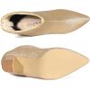 image:imageAllegra K Womens Glitter V Shape Pointy Toe Back Zipper Block Heels Mid Calf BootsGold
