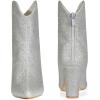 image:imageAllegra K Womens Glitter V Shape Pointy Toe Back Zipper Block Heels Mid Calf BootsSilver