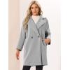 image:imageAllegra K Womens Lapel Collar Coat Double Breast Winter MidLong OvercoatGrey