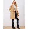 image:imageAllegra K Womens Lapel Collar Coat Double Breast Winter MidLong OvercoatKhaki