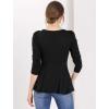 image:imageAllegra K Womens Long Sleeves Scoop Neck Casual Peplum Shirt TopsBlack