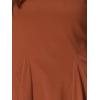 image:imageAllegra K Womens Long Sleeves Scoop Neck Casual Peplum Shirt TopsBrown