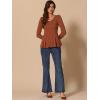 image:imageAllegra K Womens Long Sleeves Scoop Neck Casual Peplum Shirt TopsBrown