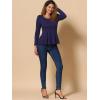 image:imageAllegra K Womens Long Sleeves Scoop Neck Casual Peplum Shirt TopsDark Blue