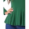 image:imageAllegra K Womens Long Sleeves Scoop Neck Casual Peplum Shirt TopsDark Green