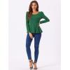 image:imageAllegra K Womens Long Sleeves Scoop Neck Casual Peplum Shirt TopsDark Green