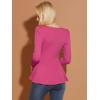 image:imageAllegra K Womens Long Sleeves Scoop Neck Casual Peplum Shirt TopsMagenta
