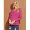 image:imageAllegra K Womens Long Sleeves Scoop Neck Casual Peplum Shirt TopsMagenta