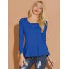 image:imageAllegra K Womens Long Sleeves Scoop Neck Casual Peplum Shirt TopsRoyal Blue
