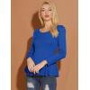 image:imageAllegra K Womens Long Sleeves Scoop Neck Casual Peplum Shirt TopsRoyal Blue