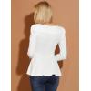 image:imageAllegra K Womens Long Sleeves Scoop Neck Casual Peplum Shirt TopsWhite